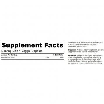 Swanson Iron Citrate 25 мг 60 капс-1
