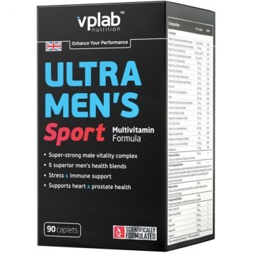 VPLab Ultra Men's Sport Multivitamin 90 таб (акция!!! при покупке 1+1, цена 130 рублей!!!)-0