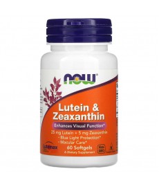 NOW  Lutein & Zeaxanthin 60  капсул (дполнительных скидок нет!!!)