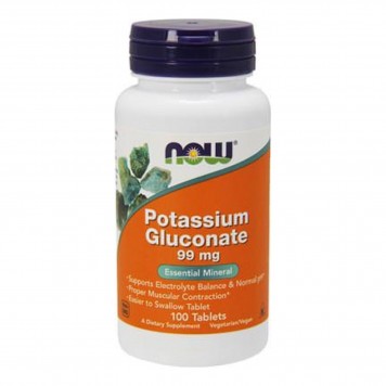 NOW Potassium Gluconate 99мг 100 таб-0