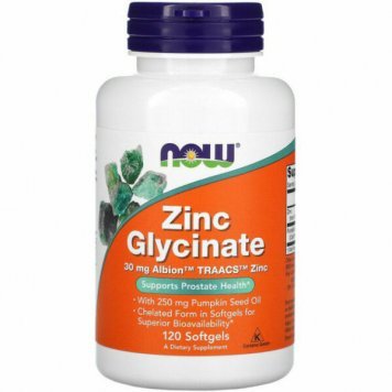 NOW Zinc Glucinate 30 mg 120 капс-0