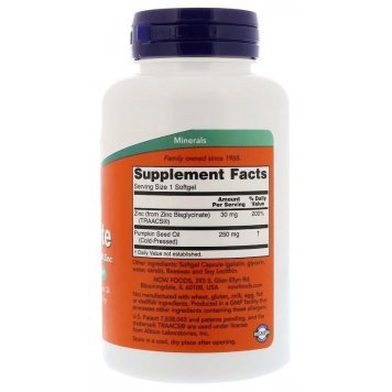 NOW Zinc Glucinate 30 mg 120 капс-1