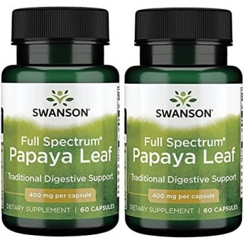 Swanson Full Spectrum Papaya Leaf 400 mg 60 капс-0