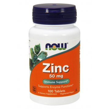 NOW Zinc Glucinate 50 mg 100 таб-0