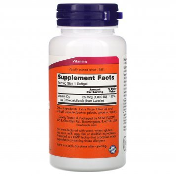 NOW Vit d3 1000 180 капс-1