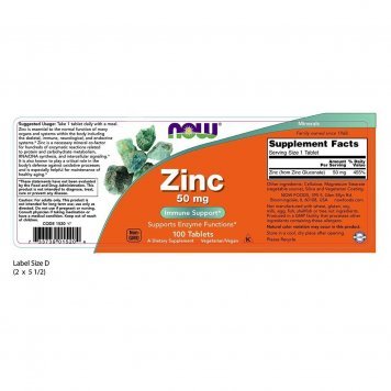 NOW Zinc 50 мг 100 таб-1